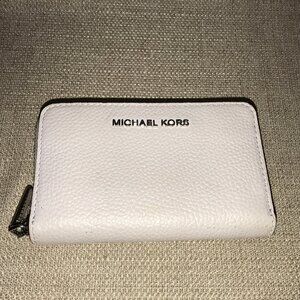 Michael Kors Small Jet Set White Pebbled Leather Wallet